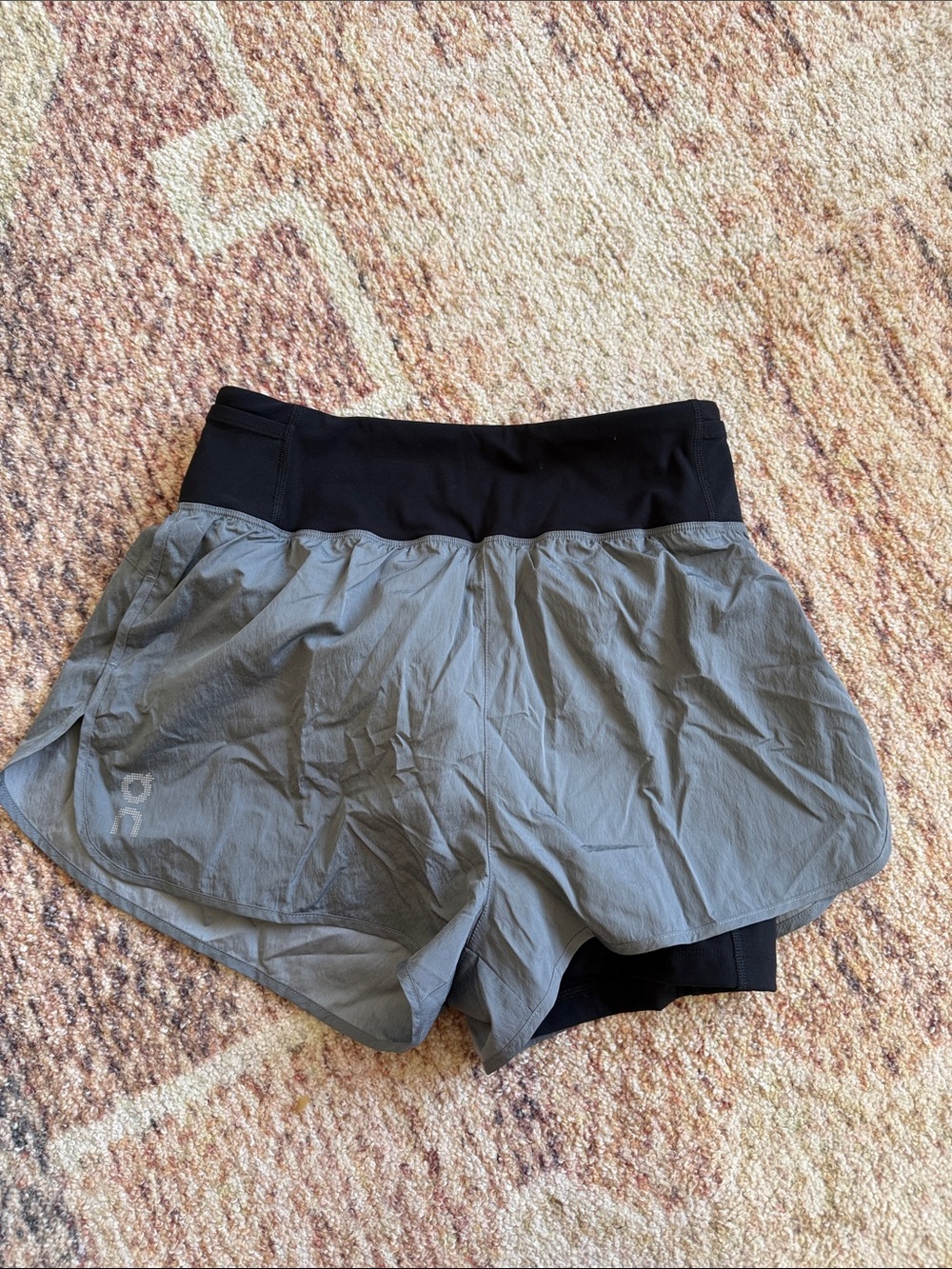 On Gray and Black Women's Running Shorts